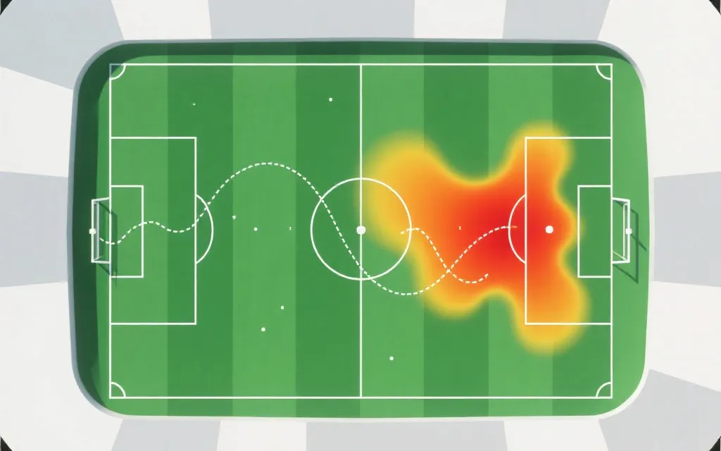 球场俯视与概率曲线叠加的分析图